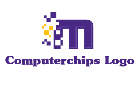 letter m pixels logo