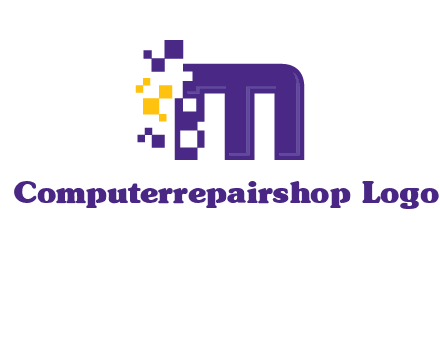 letter m pixels logo