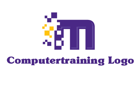 letter m pixels logo
