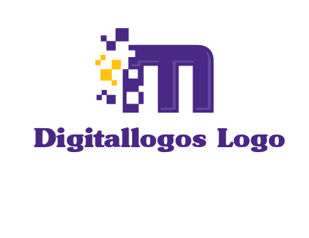 letter m pixels logo