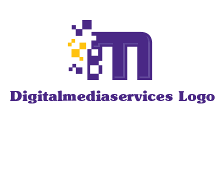 letter m pixels logo