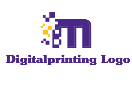 letter m pixels logo