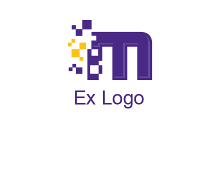 letter m pixels logo