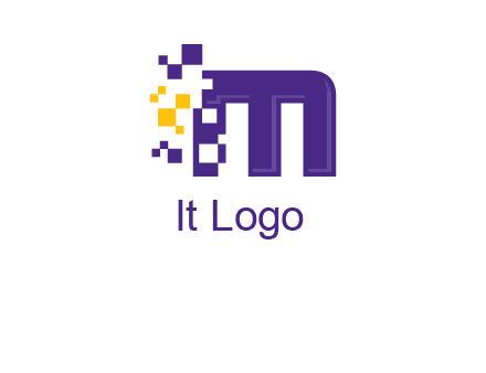 letter m pixels logo