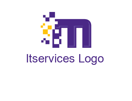 letter m pixels logo