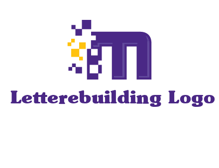letter m pixels logo
