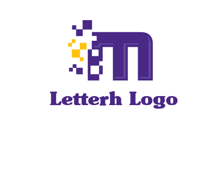 letter m pixels logo