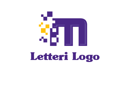 letter m pixels logo