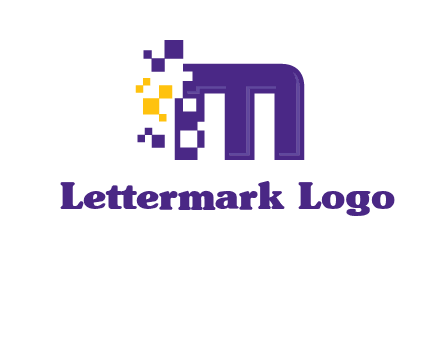 letter m pixels logo