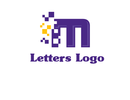 letter m pixels logo