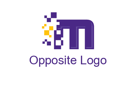 letter m pixels logo
