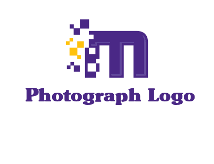letter m pixels logo