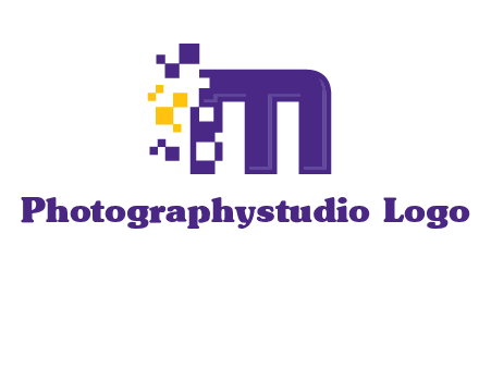 letter m pixels logo