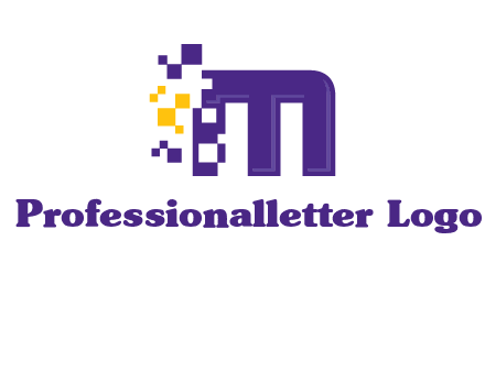letter m pixels logo