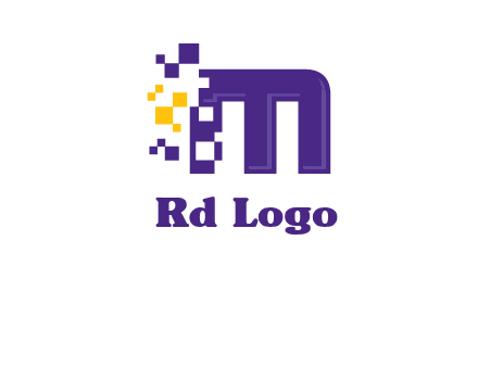 letter m pixels logo