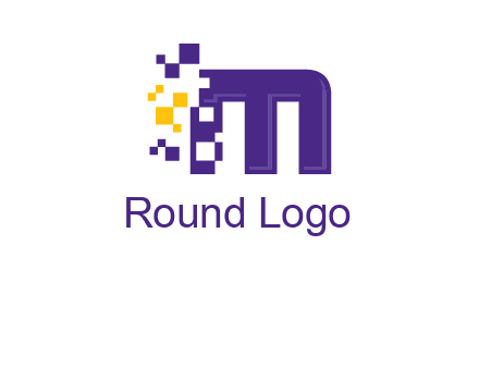 letter m pixels logo