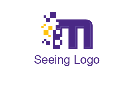 letter m pixels logo