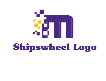 letter m pixels logo