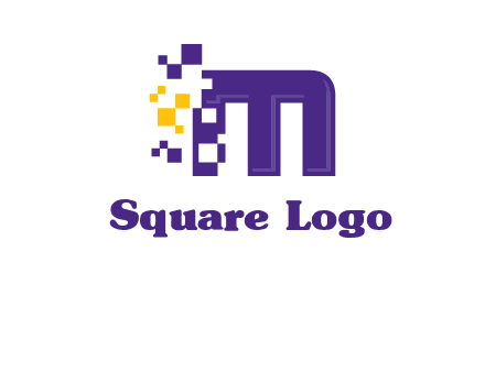 letter m pixels logo
