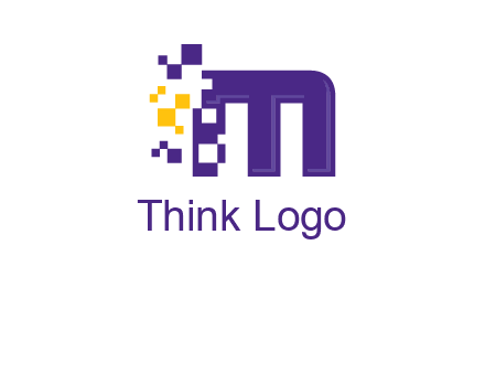 letter m pixels logo
