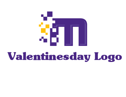 letter m pixels logo
