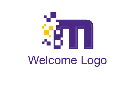 letter m pixels logo