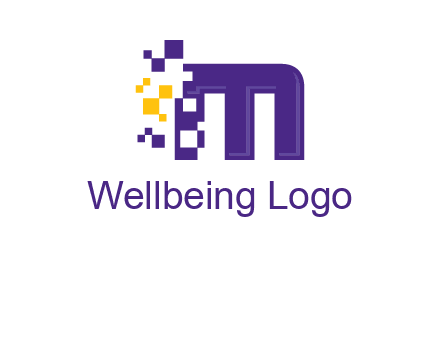 letter m pixels logo