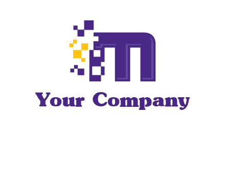 letter m pixels logo