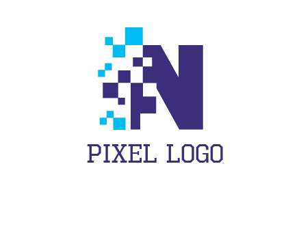 letter n pixels logo