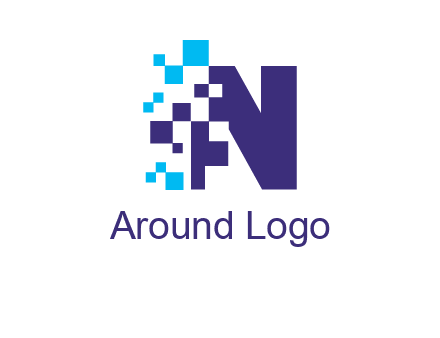 letter n pixels logo