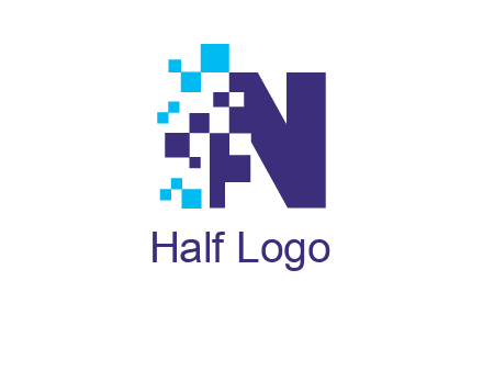 letter n pixels logo