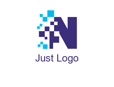 letter n pixels logo