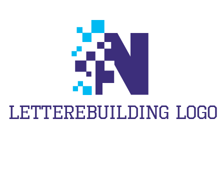 letter n pixels logo