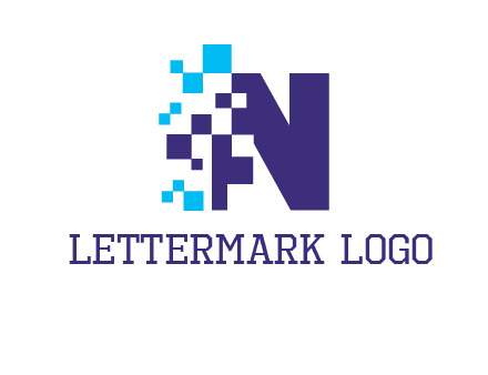 letter n pixels logo