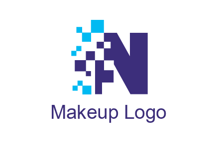letter n pixels logo