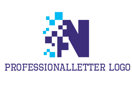 letter n pixels logo
