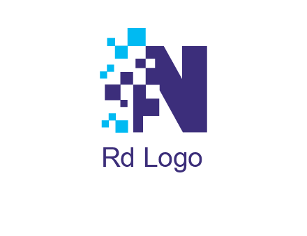 letter n pixels logo