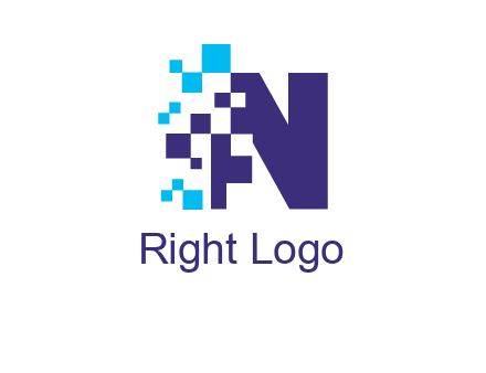 letter n pixels logo