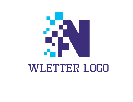 letter n pixels logo
