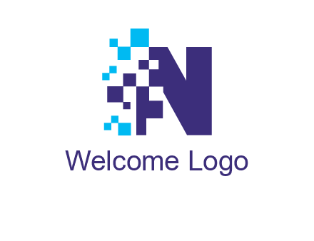 letter n pixels logo