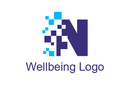 letter n pixels logo
