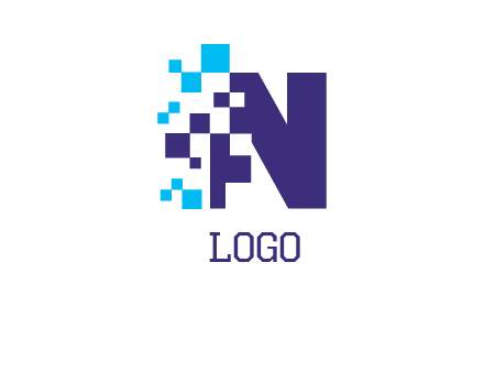 letter n pixels logo