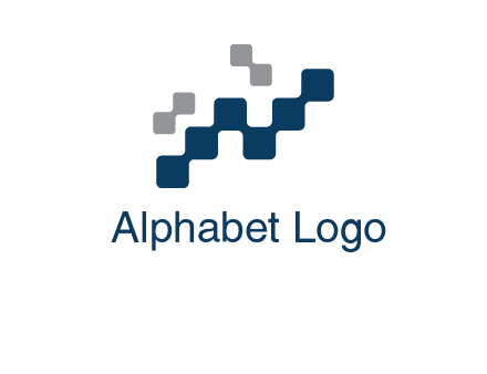letter n creating square pixels connection logo