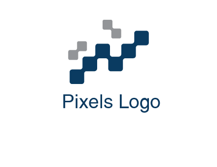 letter n creating square pixels connection logo
