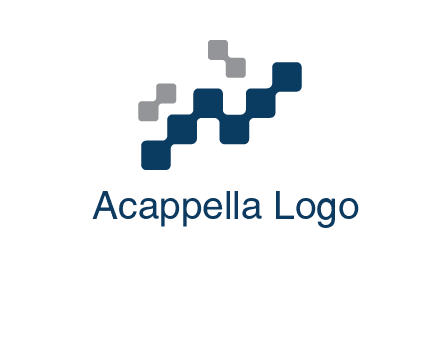 letter n creating square pixels connection logo