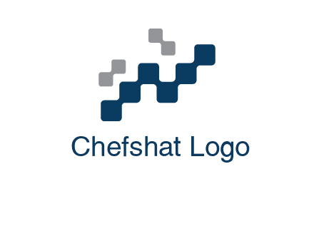 letter n creating square pixels connection logo