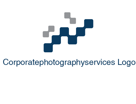 letter n creating square pixels connection logo
