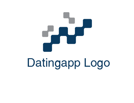 letter n creating square pixels connection logo