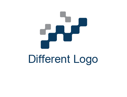 letter n creating square pixels connection logo