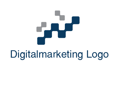 letter n creating square pixels connection logo